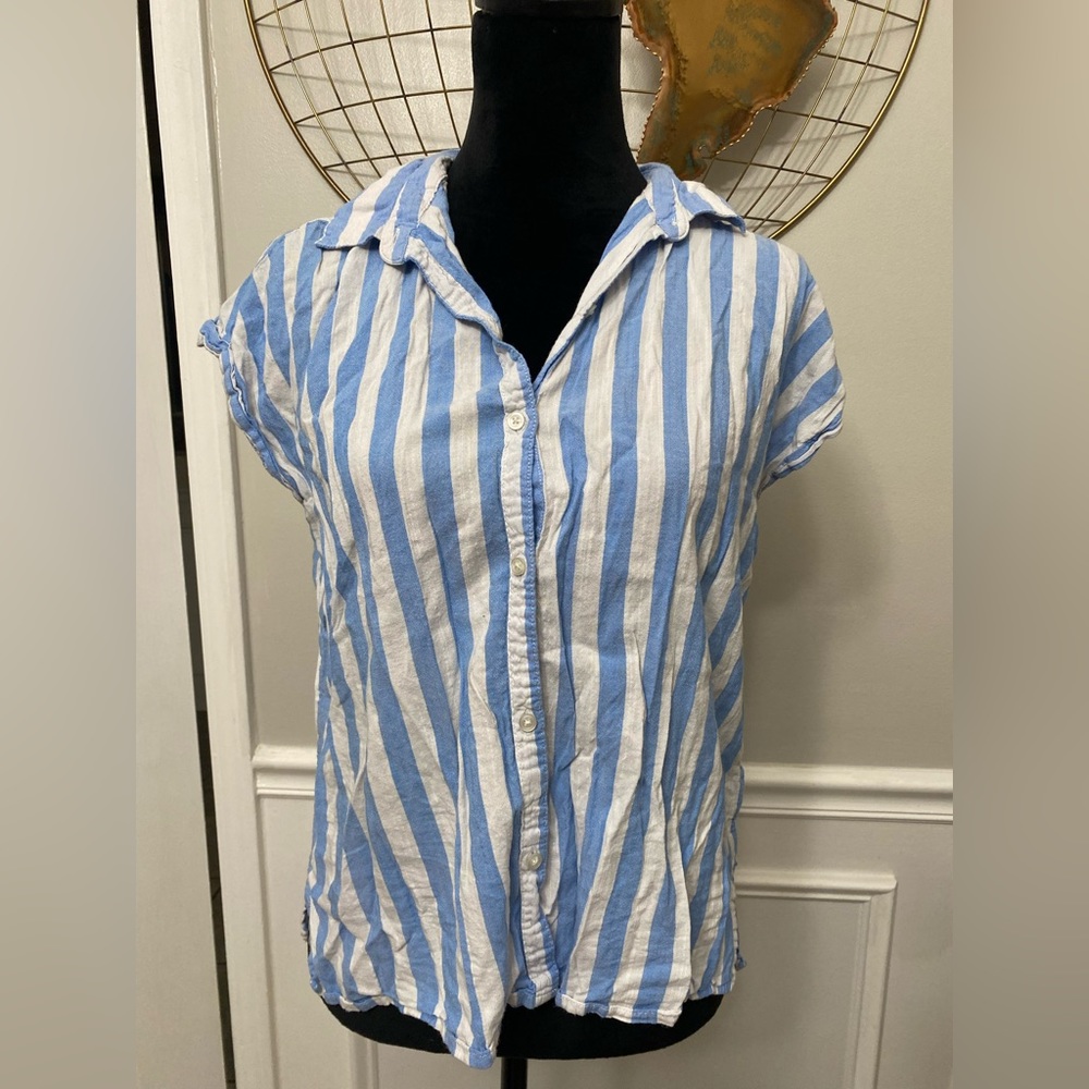Stripped Button-Down Shirt